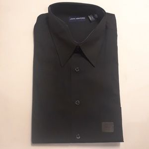 John Ashford black button down shirt